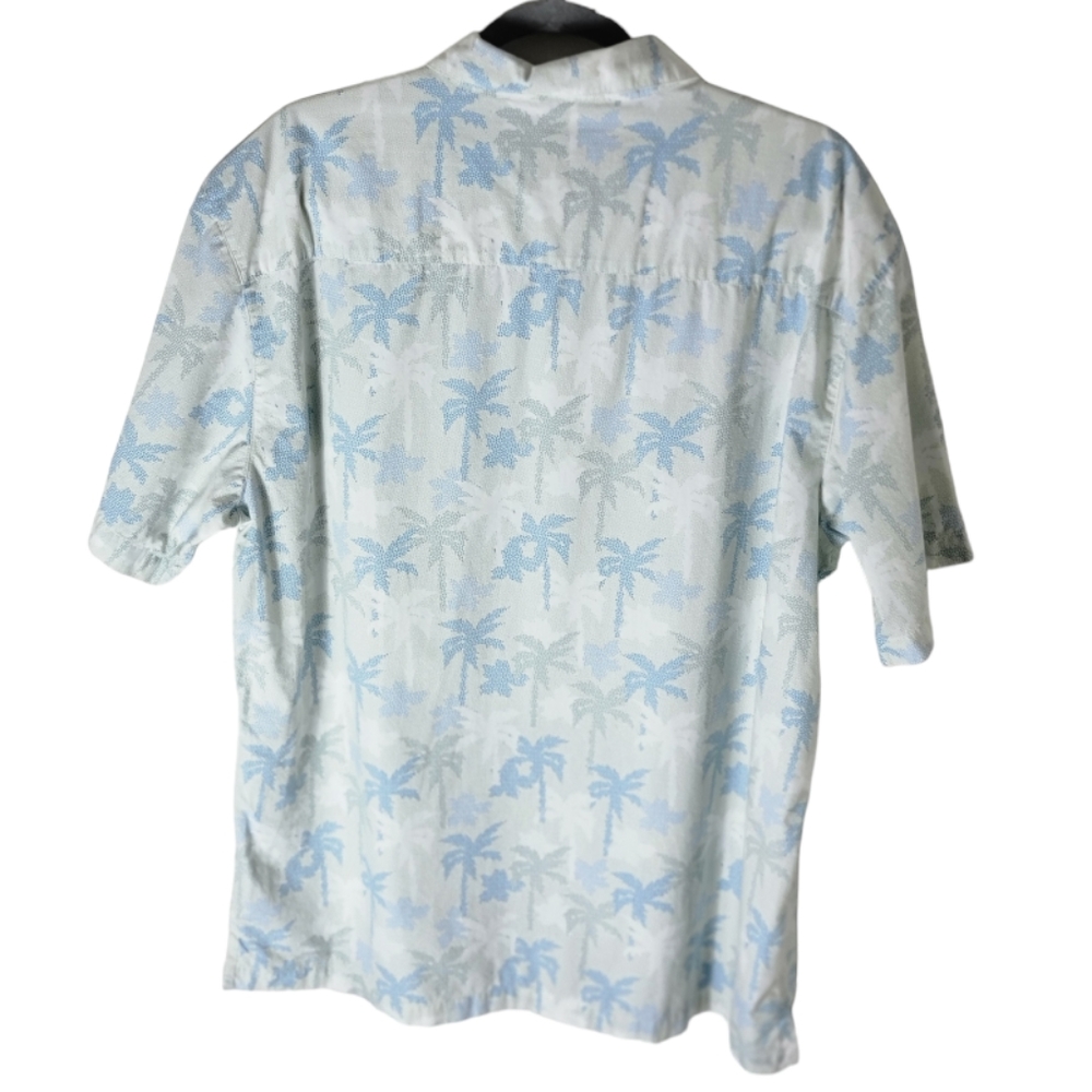 Solitude Short Sleeve Button Down Palm Tree Print… - image 2